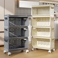 Chariot de rangement multifonctionnel à 4 niveaux pour fruits et légumes, 4 roues, moderne, en PP, pour cuisine, salle de bain, salon, oignons, pommes de terre