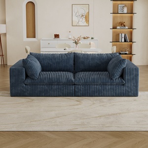 Jiyi đám mây sofa vải nhung kẻ sâu ghế Hai Lớp Thiết kế có thể tháo rời đệm không có lắp ráp yêu cầu không xương đi văng phòng khách - Product Image 4