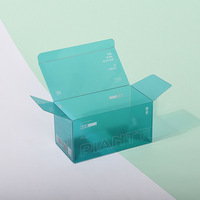 Boîte d'emballage pliable en plastique PET avec fond à verrouillage automatique pour lotion, parfum, soins de la peau et rouge à lèvres - Contenant cosmétique transparent
