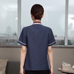 Uniforme de ménage à manches courtes, 3 couleurs, design élégant, pour hôpitaux, uniformes noirs pour femmes de chambre et personnel de nettoyage - Vente en gros - Product Image 5