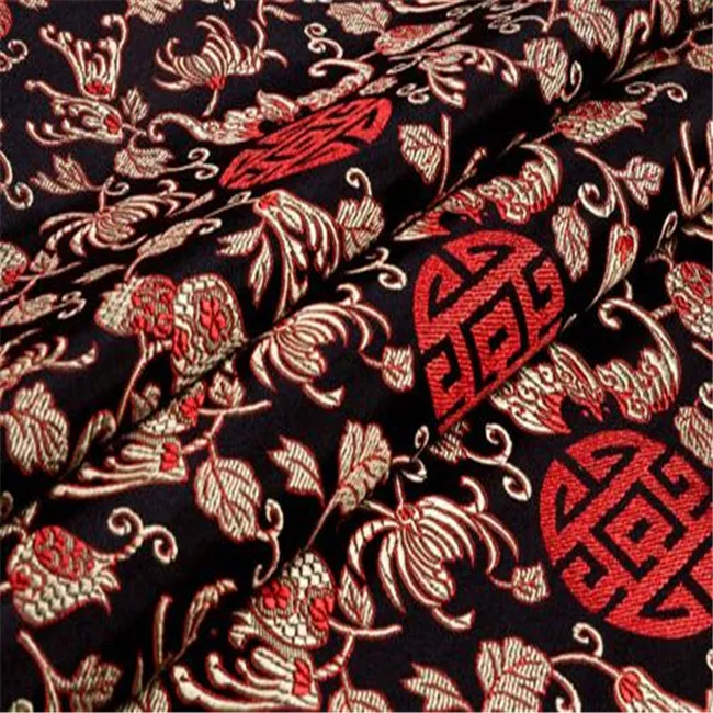 Jacquard classique de tissu de brocart de polyester traditionnel pour le textile à la maison de sofa de vêtements de rideau