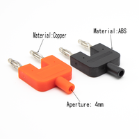 Connecteur banane double isolé en ABS plaqué cuivre-nickel, espacement de 19 mm, avec prise de court-circuit et prise de 4 mm à l'extrémité