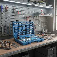 Kit de 35 outils de dépose de joints de soupape en acier à haute teneur en carbone avec mallette rigide pour compresseur de ressort de soupape de culasse, outil de moteur automobile