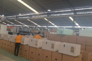 GODI, mueble de tocador de baño flotante moderno personalizado de 42 pulgadas, tocador de Hotel colgante de pared inteligente, acabado de laca, madera contrachapada impermeable - Product Image 6