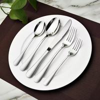 Ensemble de couverts réutilisables modernes en acier inoxydable pour l'exportation, comprenant couteau à steak élégant, fourchette et cuillère, vente en gros