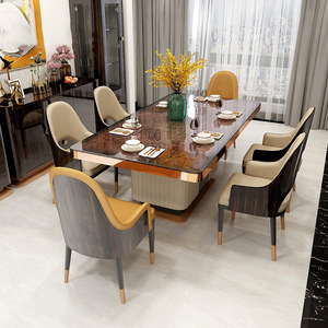 Mobilier <span class=keywords><strong>de</strong></span> salle à manger sur mesure table <span class=keywords><strong>de</strong></span> salle à manger royale blanche <span class=keywords><strong>et</strong></span> dorée chaises <span class=keywords><strong>lot</strong></span> <span class=keywords><strong>de</strong></span> table à manger avec <span class=keywords><strong>6</strong></span> chaises - Product Image 3