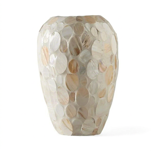 Jarrón de Mesa Contemporáneo de Bambú y Madera Hecho a Mano con Incrustaciones de Madreperla, Decoración para el Hogar, Arreglos Florales, Vietnam - Product Image 1