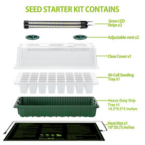 BAVA LED élèvent le kit hydroponique de germination de plante 40 cellules plateaux de démarrage de <span class=keywords><strong>semis</strong></span> avec tapis <span class=keywords><strong>chauffant</strong></span> de contrôleur de thermostat numérique - Product Image 5