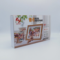Precio barato pantalla táctil de alta resolución 10 pulgadas WiFi nube de madera marco de fotos digital con función de vídeo de imagen