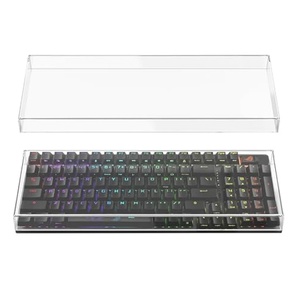 JUST in CASE Housse de clavier en acrylique transparent moderne, personnalisée par le fabricant, lavable, anti-poussière et anti-rouille, pour clavier pleine taille 104 touches - Product Image 1