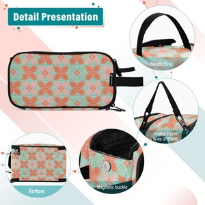 Large Capacity Hawaiian Quilt Ulu Design Travel Toiletry Bag <b>Makeup</b> <b>Storage</b> Brush Holder Organizers Women <b>Makeup</b> Cosmetic Bag - Product Image 3
