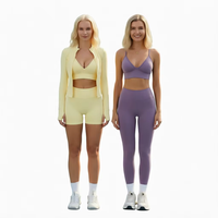 Vêtements de sport en gros : Veste de sport grande taille, vêtements de gym sans couture, leggings et ensembles de soutien-gorge de yoga pour femmes