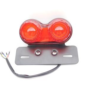 Luz de Freno Combinada para Motocicleta, Luz Trasera LED Retro de Doble Ojo para Moto, Luz Redonda Doble para Motocicleta de Calle - Product Image 1