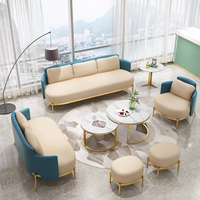 Ensemble de canapé de bureau de luxe et table basse, canapé sectionnel au design moderne pour hôpital, hôtel, hall, villa, réception VIP, entreprise et salon