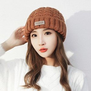 Winter Korean Style Knitted Scarf And Hat <b>Set</b> Burgundy Warm Neck Protector For Women Adult <b>2</b> <b>Piece</b> <b>Set</b> - Product Image 3