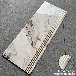 Piastrelle per Gradini Placcate in Oro per Villa, Gradini da 1,2 Metri <span class=keywords><strong>e</strong></span> Piastrelle per Scale in Marmo Resistenti all'Usura, Bordi Arcuati Monoblocco Smaltati - Product Image 5