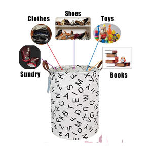 ตะกร้าผ้าพับได้คุณภาพสูง กันน้ำ สำหรับใส่ผ้าสกปรก ทำจากผ้าแคนวาส - Product Image 3