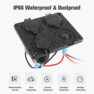 Xe USB Charger 4 trong 1 bảng điều chỉnh với on off Switch Led Vôn kế & Thuốc lá nhẹ hơn ổ cắm cho 12V xe - Product Image 3