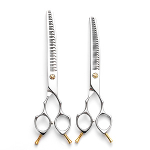 Professional Pet Grooming Scissors Set Curved Tooth Fishbone Puff Stainless Steel For Poodles Teddy Bears Bichon Frises - Product Image 2