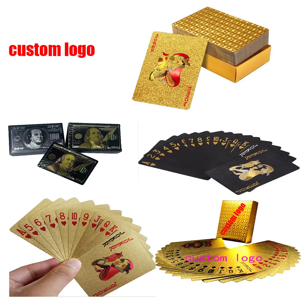 Hochwertiger individuell bedruckter Pvc-Poker-Deck wasserdichte schwarze langlebige Plastik-Spielkarten Jogo De Baralho Pokerkarte Cartes 32