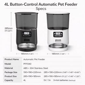 Comedero Automático para Mascotas de Gran Capacidad, 4L, con Temporizador, Tazón de Acero Inoxidable, Doble Fuente de Alimentación, Programable, Se Acepta Logotipo Personalizado - Product Image 6
