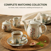Service à café de luxe haut de gamme LovingHome en porcelaine fine, six tasses en céramique, pour le thé de l'après-midi à la maison ou les banquets