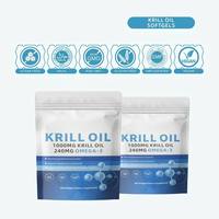 Gélules d'huile de krill HDK OEM ODM 1000mg 240mg Oméga 3 Astaxanthine Santé des articulations, du cœur, du cerveau et du système immunitaire Halal Non-OGM