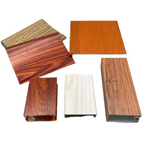 Profil de haute qualité Grain de bois en aluminium personnalisé Finition en bois profilé en aluminium couleur du bois