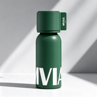 Ensemble de bouteilles vertes vides pour sérum, crème, tonique, lotion, gel douche, shampoing, logo personnalisé, plusieurs tailles