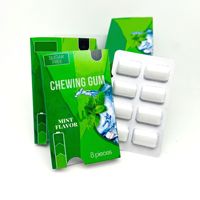 Chewing-gum énergétique sans sucre OEM à la menthe poivrée et à la menthe verte pour l'énergie et la concentration