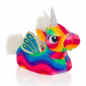 Licorne et Dragon <span class=keywords><strong>Bateau</strong></span> Filles 3D Doux En Peluche Femmes Pantoufles Dessin Animé Animal Conception pour Enfants et Adultes Festival Style Pantoufle - Product Image 1
