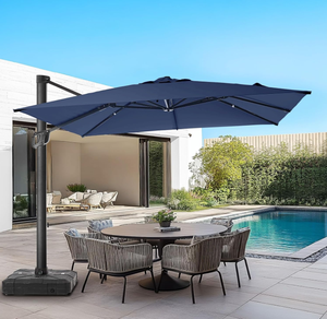Best Choice Products Paraguas de patio en voladizo de rotación de 360 grados Parasol impermeable plegable para exteriores para cubierta de patio trasero - Product Image 6