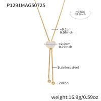 Collier ajustable en forme de cœur VYO avec zircone scintillante et pendentif tendance en acier inoxydable plaqué or 18 carats