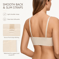Soutien-gorge grande taille pour femme, bretelles réglables à bord ondulé, coussinets amovibles, col en V, en soie glacée, sans armatures, sans coutures, pour grandes tailles