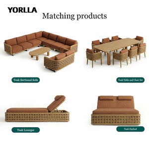 Set da Pranzo per Esterni Serie Manto per 8 Persone, Tavolo in Legno di Teak Massiccio con Sedie Intrecciate, Arredamento da Giardino - Product Image 5