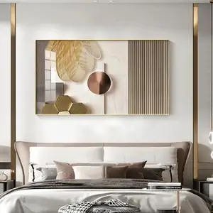Arte della parete e pittura di lusso moderno semplice astratta porcellana di cristallo d'oro pittura nordica decorazione decorativa del soggiorno