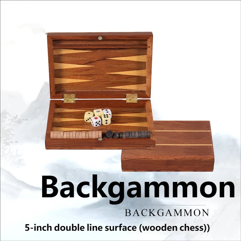 5-inch double-line surface-wooden chess