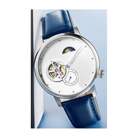 Montres automatiques en acier pour hommes, avec design et personnalisation sur mesure, incluant un petit secondes et un affichage des phases solaires et lunaires, pour la création de votre propre marque.