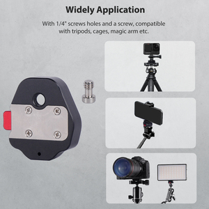 Oem CAME-TV mini 1/4 vít arri định vị pin phát hành nhanh chóng tấm cho máy ảnh <span class=keywords><strong>DSLR</strong></span> lồng Giàn Khoan màn hình <span class=keywords><strong>video</strong></span> Gimbal ổn định - Product Image 6