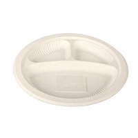 Dîner de fête écologique Plaques de bagasse en pulpe de canne à sucre avec séparateur pour service alimentaire