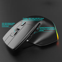 Mouse Gaming RGB Backlit Ergonomis Triple Mode Isi Ulang Daya, Mouse Laptop 6D untuk Kantor dan Komputer, Mouse Nirkabel 2.4G