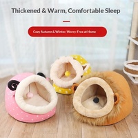 Nouvelle Offre Hiver : Niche pour Chien en Coton Semi-fermée, Grande et Confortable, avec Décoration Amusante pour Chat et Chiot