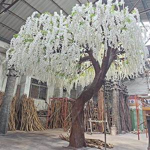 Arbre à fleurs de glycine en soie artificielle Grand arbre à fleurs violettes pour la décoration de mariage - Product Image 4
