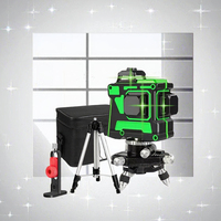 Niveau laser à faisceau vert auto-nivelant avec lignes horizontales et verticales, trépied et base magnétique pour l'installation en construction