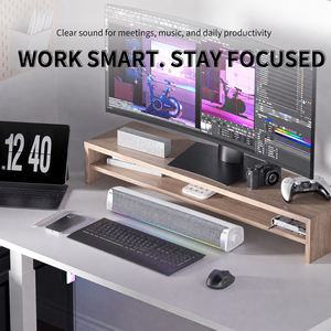 Hot-Selling Cost-Effective 6W 2.0 USB Powered Wired Plastic Desktop PC Gaming <b>Speaker</b> Sound Bar RGB <b>LED</b> Light - Product Image 2