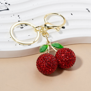 Nuovo Creativo Portachiavi 3D con Ciondolo a Forma di Ciliegia con Strass, Accessorio per Borsa da Donna, Regalo - Product Image 3