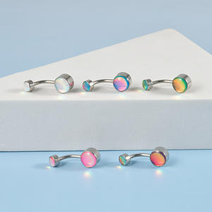 En Acier Inoxydable Flash <span class=keywords><strong>Film</strong></span> Nombril Piercing Incurvé Barbell À La Mode Nombril Anneaux Helix Cartilage Piercing Plage Corps Bijoux - Product Image 3