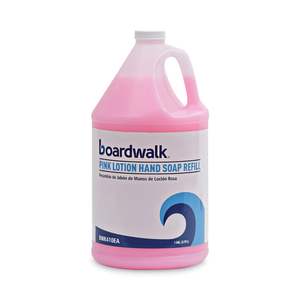 Savon liquide en lotion rose doux Boardwalk 1 gallon 4/carton Parfum agréable Distributeur de liquide - Product Image 2