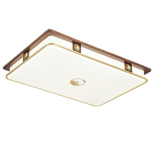Chinese Style <b>Ceiling</b> <b>Light</b> <b>Led</b> Living Room Bedroom Walnut Wood Frame Full Copper Modern Chandelier - Product Image 4
