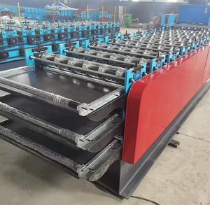 एक पंक्ति में ट्रैपेज़ोइडल और नालीदार प्रोफाइल के लिए मोटर और पंप के साथ तीन परतों की छत शीट बनाने की मशीन - Product Image 6
